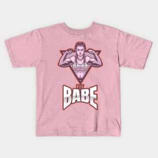 Unique Fit Babe Logo Themed Kids T-Shirt